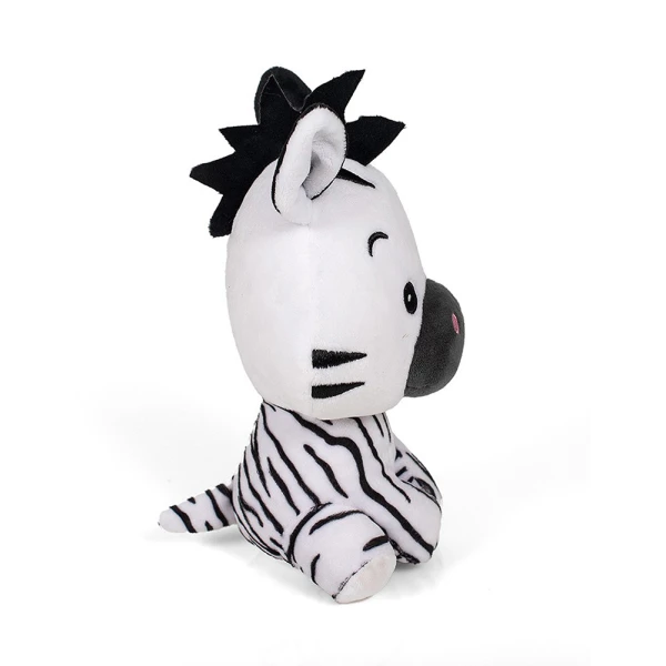 PLUSH ANIMALS 18 cm WITH RATTLE - 6 DESIGNS