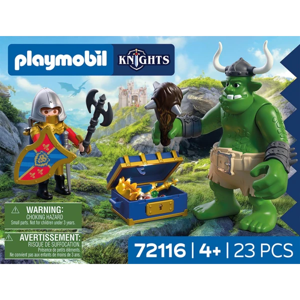 PLAYMOBIL KNIGHTS TROLL WITH LION KNIGHT TREASURE