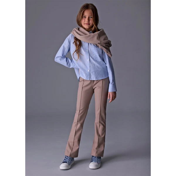 MAYORAL LEGGINGS PU FLARED LIGHT BROWN