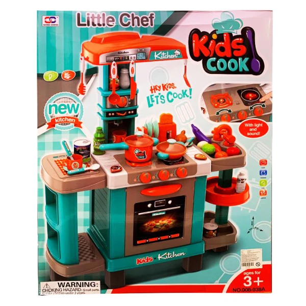 LARGE TURQUOISE KITCHEN WITH LIGHT