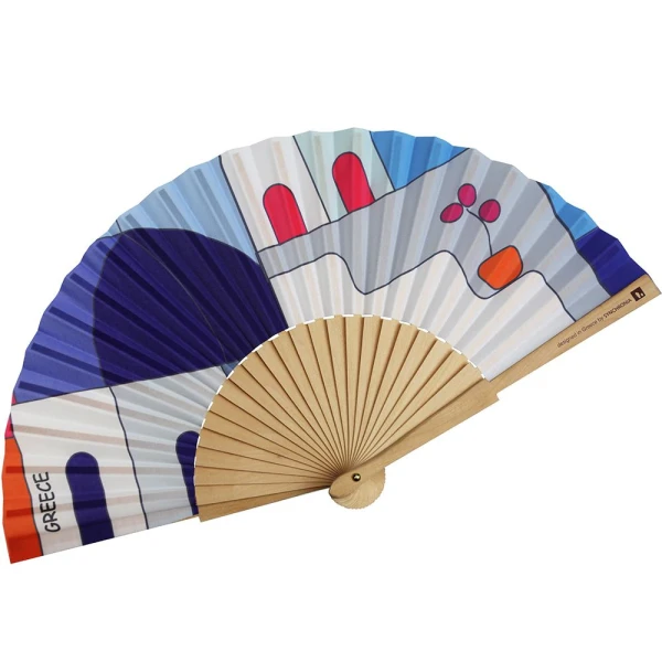 WOODEN FAN 23cm. - AEGEAN VILLAGE