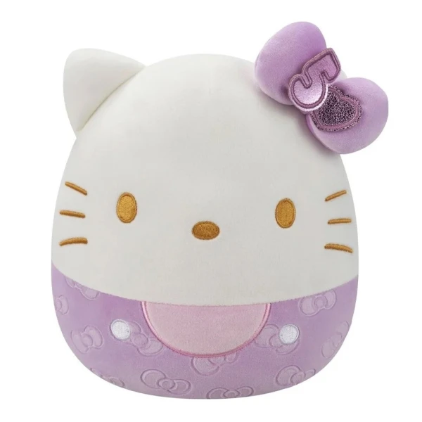 SQUISHMALLOWS SANRIO HELLO KITTY 50TH ANNIVERSARY EMBOSSED BOW PLUSH 20 cm - PURPLE HELLO KITTY
