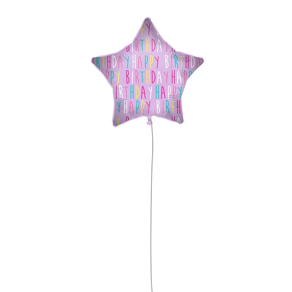 ΜΠΑΛΟΝΙ HAPPY BIRTHDAY PURPLE STAR FOIL 46 cm
