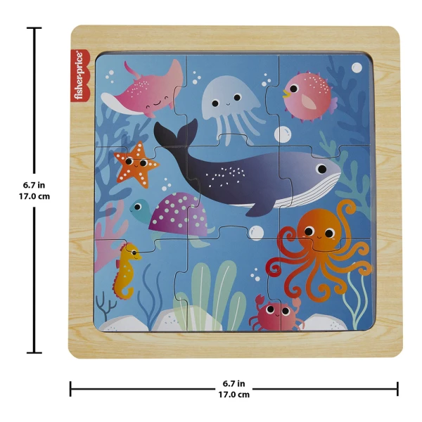 FISHER PRICE WOODEN PUZZLE 10 pcs SEA ANIMALS