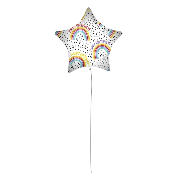 ΜΠΑΛΟΝΙ HAPPY BIRTHDAY RAINBOW STAR FOIL 46 cm