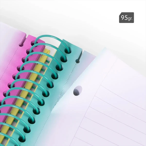 MILAN A4 SPIRAL NOTEBOOK 90 SHEETS SUNSET COLLECTION TURQUOISE