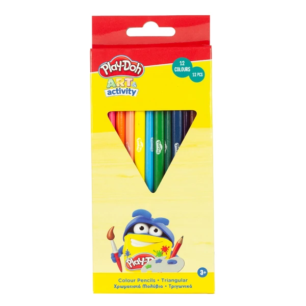 COLOUR PENCILS PLAYDOH TRIANGULAR 12 pcs