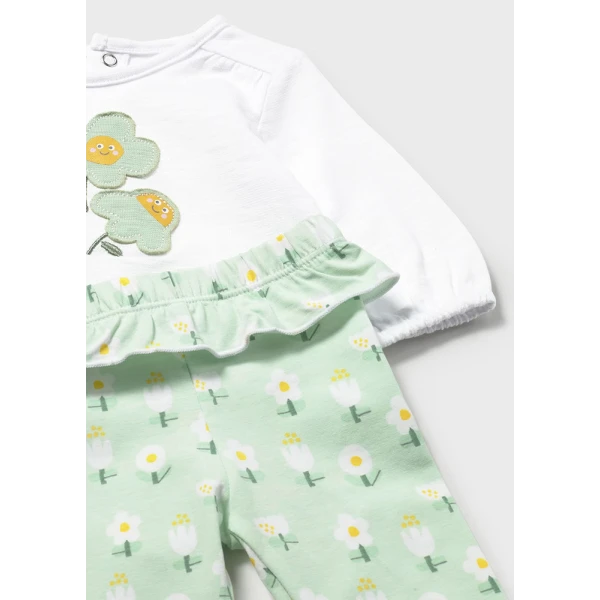 MAYORAL SET LEGGINGS 4 LONG SLEEVES SEAWEED GREEN