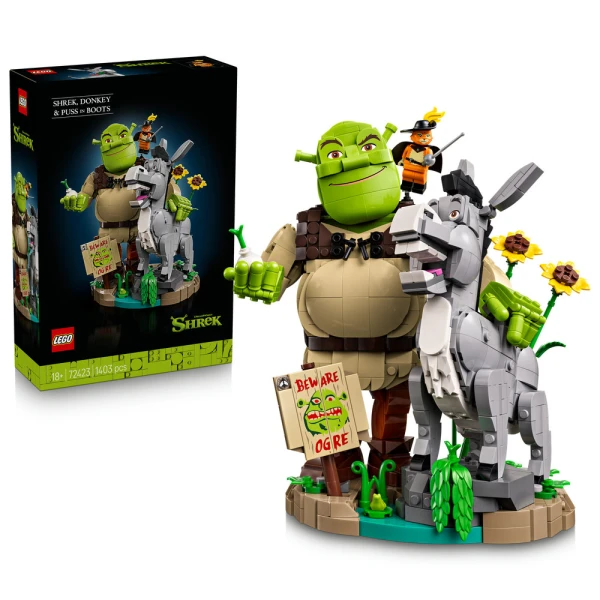 LEGO® SHREK ΣΡΕΚ ΓΑΪΔΑΡΟΣ & ΓΑΤΟΣ ΣΤΙΣ ΜΠΟΤΕΣ