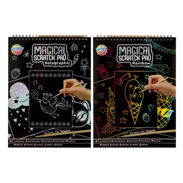 MAGICAL SCRATCH PAD ΖΩΓΡΑΦΙΚΗΣ ΜΕ 20 ΦΥΛΛΑ A4 & ΣΤΥΛΟ SCRATCH - 2 ΣΧΕΔΙΑ