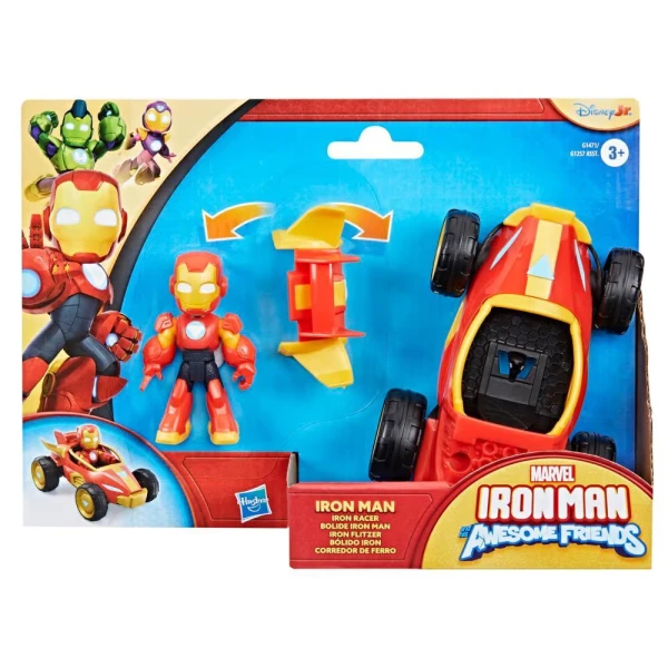 MARVEL IRON MAN AND HIS AWESOME FRIENDS IRON MAN VEHICLE AND FIGURE
