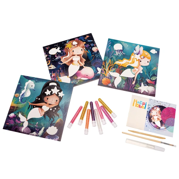 HAPPIHOBBI ART CRAFT SET CRYSTAL BEADS MERMAIDS FOR AGES 5+