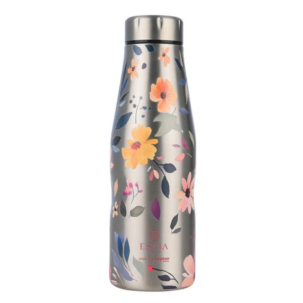 ESTIA HOME ART ΘΕΡΜΟΣ ΤΑΞΙΔΙΟΥ 500ml - SILVER BOTANIC