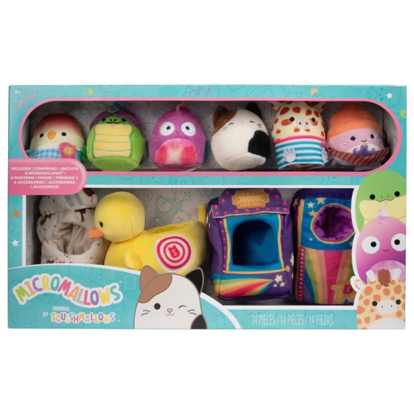 MICROMALLOWS - PLAY SET OF 10 PLUSH TOYS 6cm SQUISHMALLOWS & ACCESSORIES - LUNA PARK