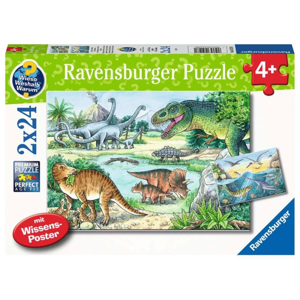 RAVENSBURGER PUZZLE 2X24 pcs DINOSAURUS