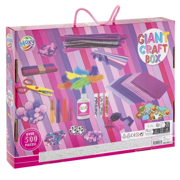 HANDICRAFTS LARGE PINK BOX 40x30 cm. MORE THAN 500 pcs.
