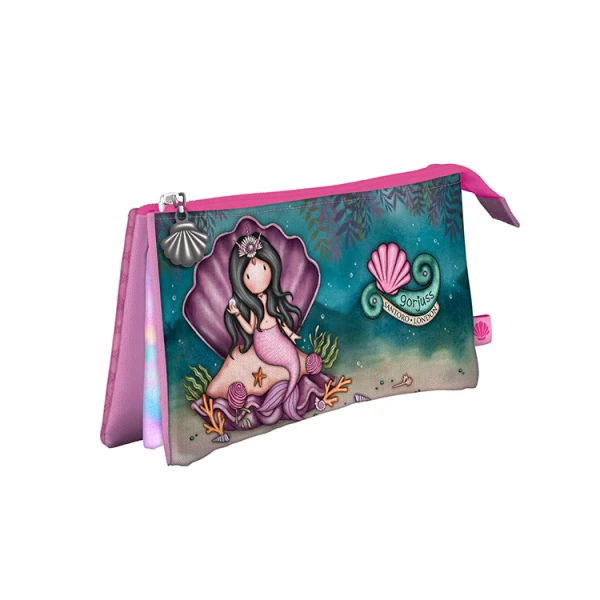 GORJUSS SANTORO TRIPLE PENCIL CASE MAKING WAVES - THE WORLD IS YOUR OYSTER