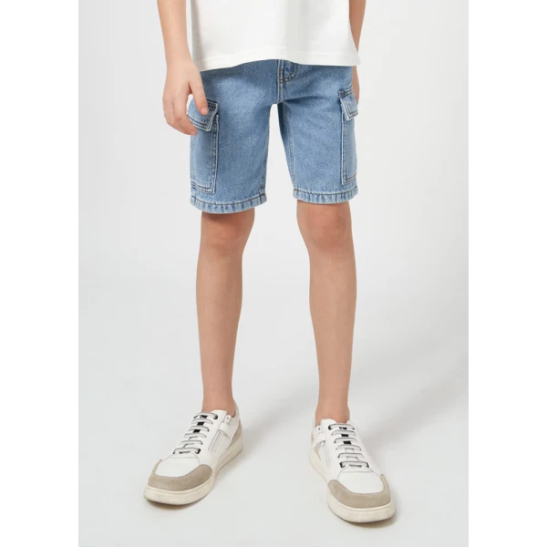 MAYORAL BERMUDA SHORTS DENIM CARGO DENIM