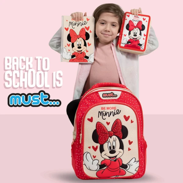MUST ΤΣΑΝΤΑ ΠΛΑΤΗΣ ΔΗΜΟΤΙΚΟΥ 32Χ18X43 cm 3 ΘΗΚΕΣ BE MORE MINNIE