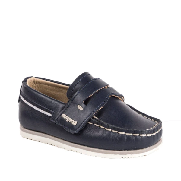 MAYORAL LEATHER SHOES NAVY VELCRO NAVY BLUE
