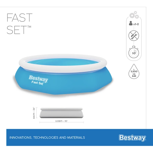 BESTWAY ΠΙΣΙΝΑ 305X66 cm FAST SET
