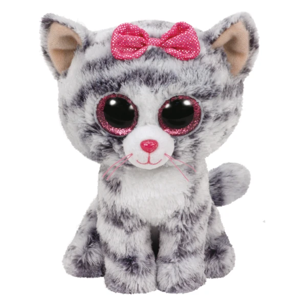 TY BEANIE BOOS KIKI PLUSH KITTEN GRAY 15CM