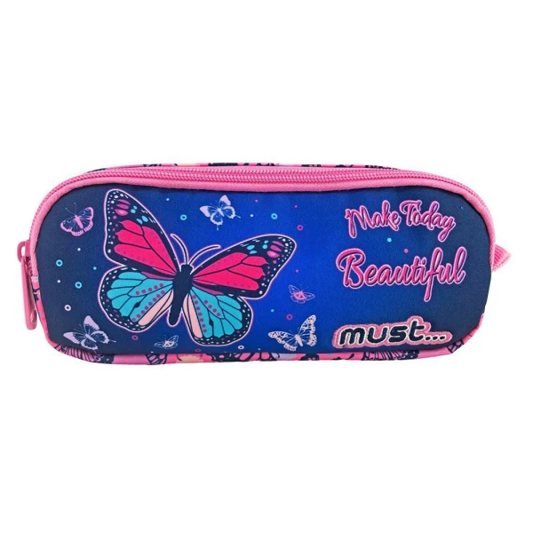 MUST PENCIL CASE WITH 2 ZIPPERS 21X6X9 cm MAKE TODAY BEAUTIFUL