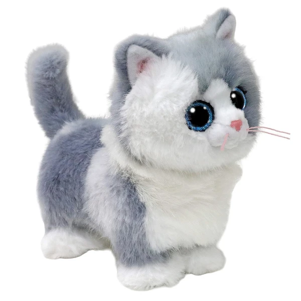 TY BEANIE BOOS ΧΝΟΥΔΩΤΟ ΓΑΤΟΥΛΑ ΓΚΡΙ ΜΕ ΛΕΥΚΟ 15 εκ.