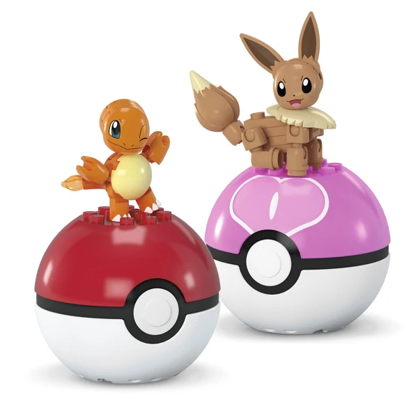 MEGA POKEMON POKEBALL 40 pcs SET OF 2 - CHARMANDER & EEVEE