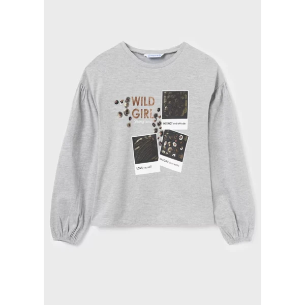 MAYORAL BLOUSE LONG SLEEVES SILVER DARK