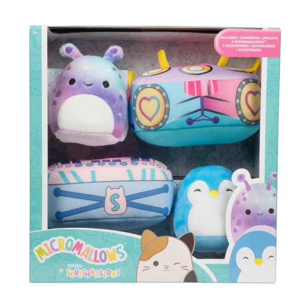 MICROMALLOWS - PLAY SET OF 4 PLUSH TOYS 6cm SQUISHMALLOWS & ACCESSORIES - THAT\'S MY JAM
