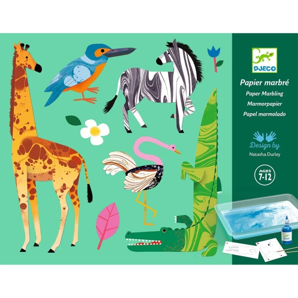 DJECO MARBLE-EFFECT STICKER ART - JUNGLE ANIMALS