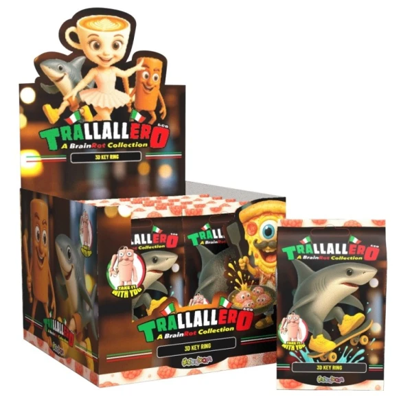 TRALLALLERO BRAINROT 3D KEY RING FIGURE 6 cm