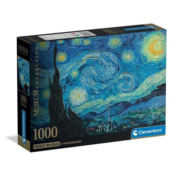 CLEMENTONI ΠΑΖΛ MUSEUM VAN GOGH ΈΝΑΣΤΡΗ ΝΥΧΤΑ 1000 τεμ.
