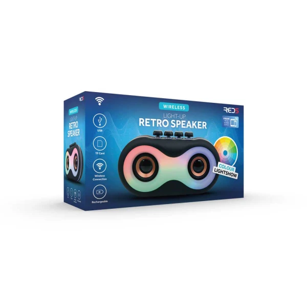 THE SOURCE ΑΣΥΡΜΑΤΟ RETRO ΗΧΕΙΟ ΜΕ ΦΩΤΙΣΜΟ LED