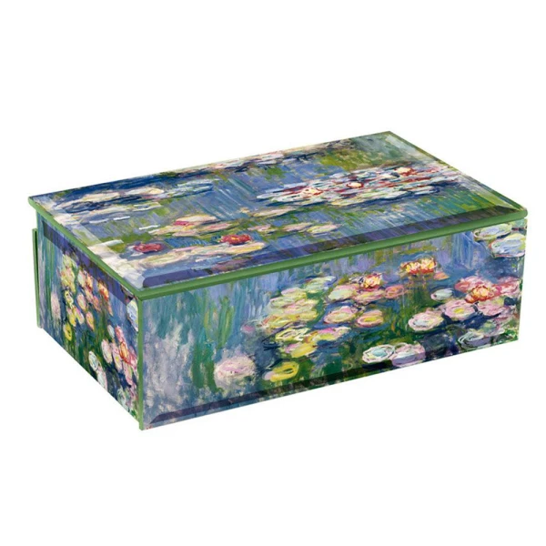 LE MUSEE COLLECTION GLASS JEWELLERY BOX 18X13X6  cm MONET NYMPHEAS