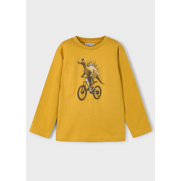 MAYORAL LONG-SLEEVE T-SHIRT DINO MUSTARD 