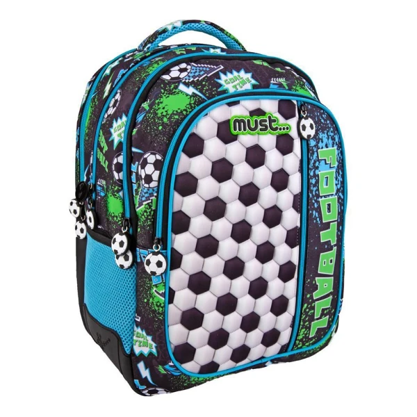 MUST ELEMENTARY SCHOOL BACKPACK MULTI 32X26X43 cm 4 CASES FOOTBALL