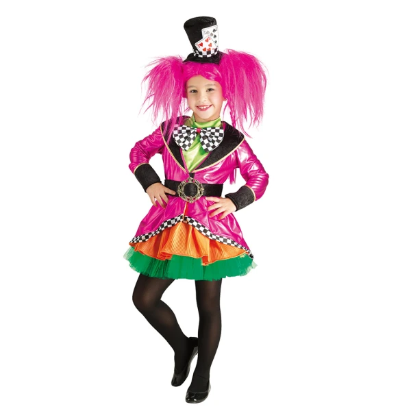 CARNIVAL COSTUME WONDERLAND CLOWN WITH WIG