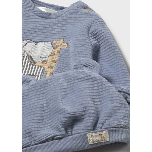 MAYORAL TRACKSUIT 3 PIECES COTTON CORDUROY LIGHT BLUE-PURPLE