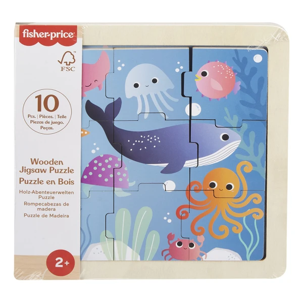 FISHER PRICE WOODEN PUZZLE 10 pcs SEA ANIMALS