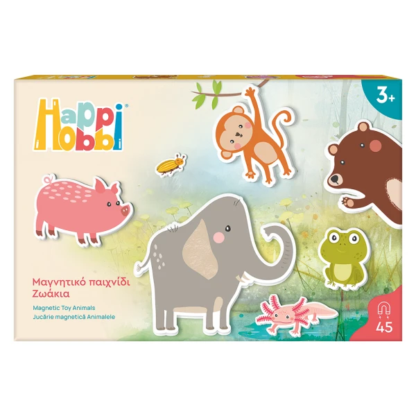 HAPPIHOBBI ANIMALS 45 EDUCATIONAL PAPER MAGNETS FOR AGES 3+