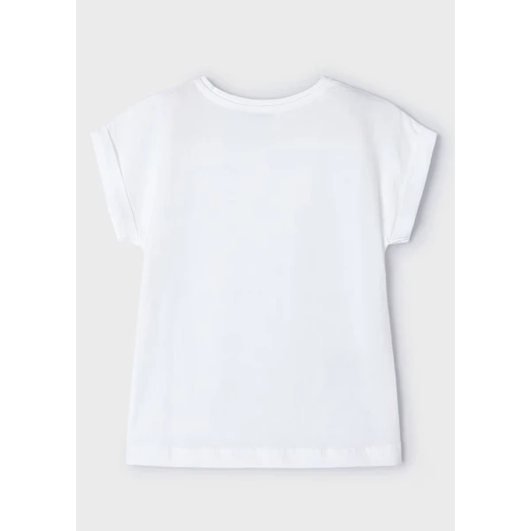 MAYORAL SHORT SLEEVES BLOUSE KNITTED POCKET WHITE