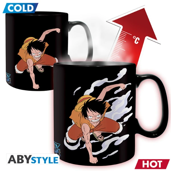 ABYSSE HEAT CHANGE MUG 460ml ONE PIECE - LUFFY & ACE