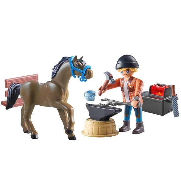 PLAYMOBIL HORSES OF THE WATERFALL FARRIER BEN AND ACHILLES