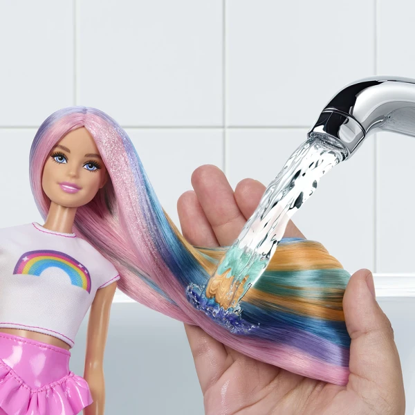 BARBIE ΚΟΥΚΛΑ ΠΟΛΥΧΡΩΜΑ ΜΑΛΛΙΑ ΜΕ ΓΚΛΙΤΕΡ