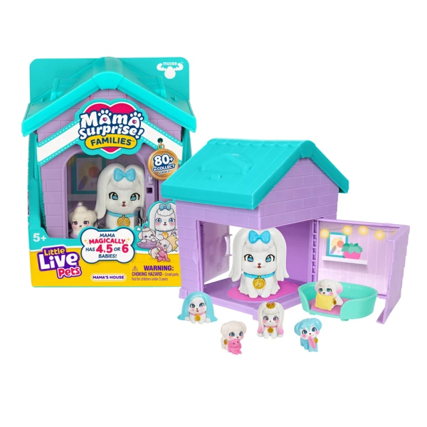 LITTLE LIVE PETS MAMA SURPRISE FAMILIES - HOUSE & PUPPIES PLAYSET (4 DESIGNS)