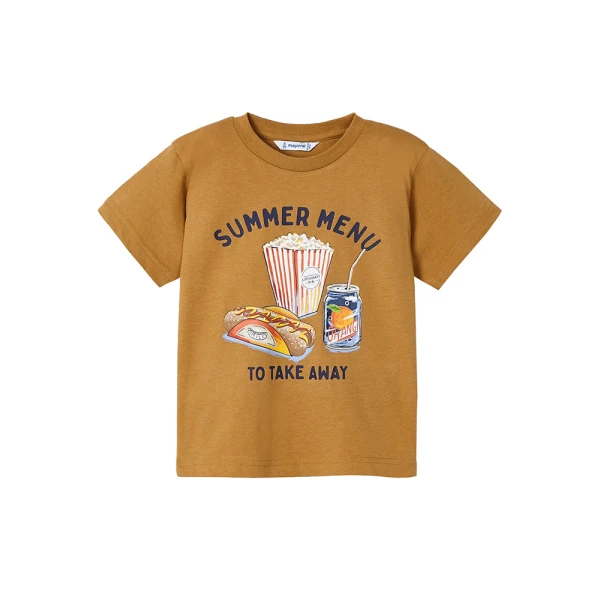 MAYORAL SHORT SLEEVE BLOUSE SUMMER SNACK CAMEL