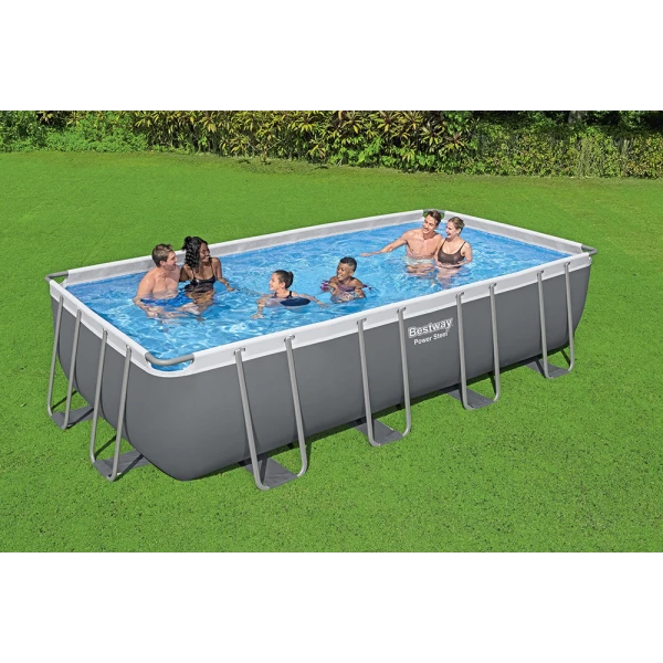 BESTWAY RECTANGULAR POOL SET 549X274X122 cm STEEL PRO MAX