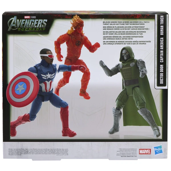 MARVEL AVENGERS MV5 TITAN ΣΕΤ 3 ΦΙΓΟΥΡΕΣ ΔΡΑΣΗΣ - DOCTOR DOOM, CAPTAIN AMERICA ΚΑΙ HUMAN TORCH